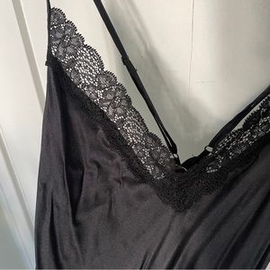 Black silk lingerie gown / babydoll